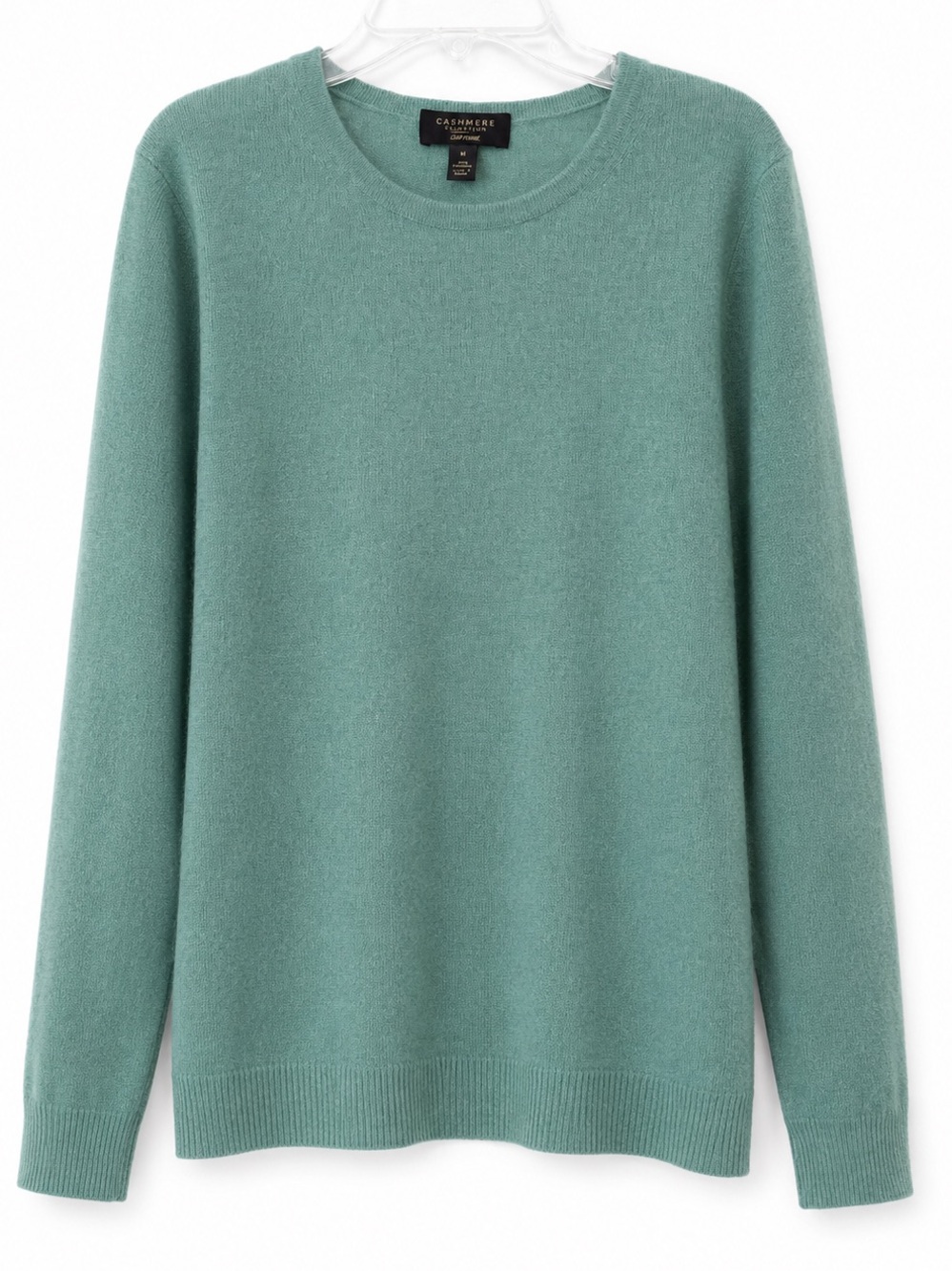 Charter Club Cashmere Sweater aqua crew neck size M - Picture 1 of 6